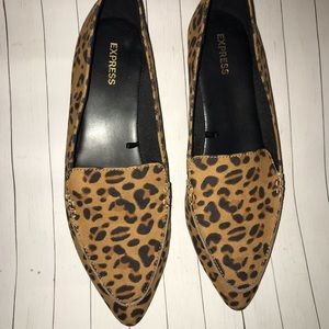New Express Leopard Print pointed toe flats